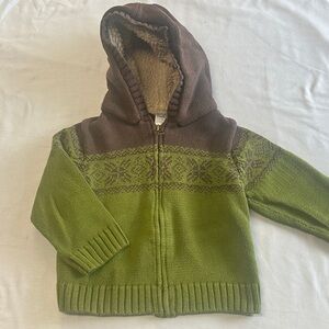 Gymboree Green and Brown Hooded Sweatshirt